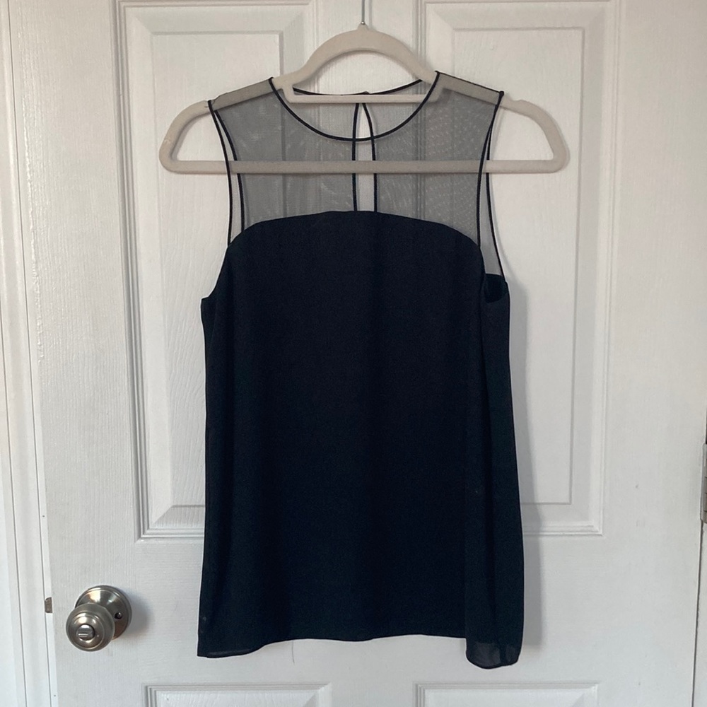 Babaton blouse with sheer mesh upper